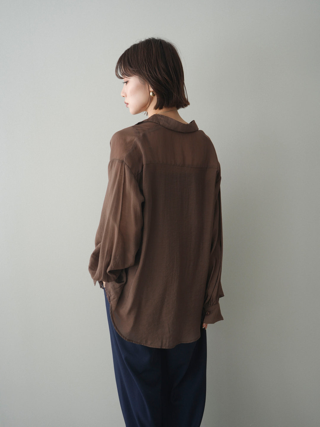 [予約]シアーポプリンシャツ/brown