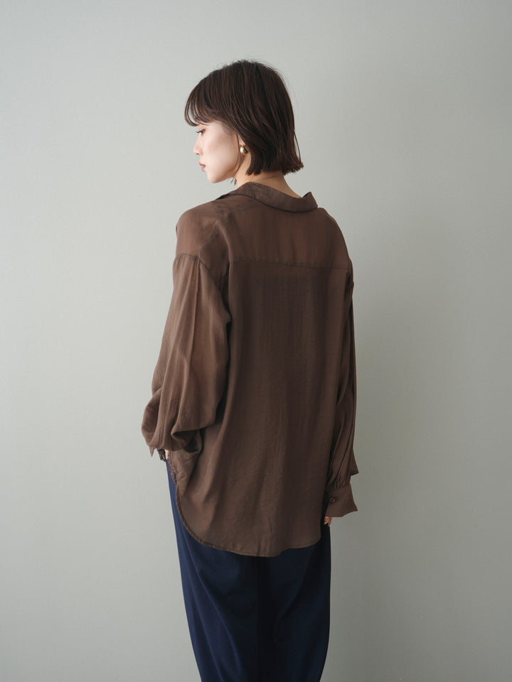 [予約]シアーポプリンシャツ/brown
