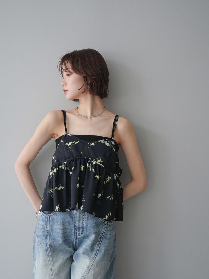 [SET]フラワープリントキャミソール+フラワープリントキャミソール(2set)