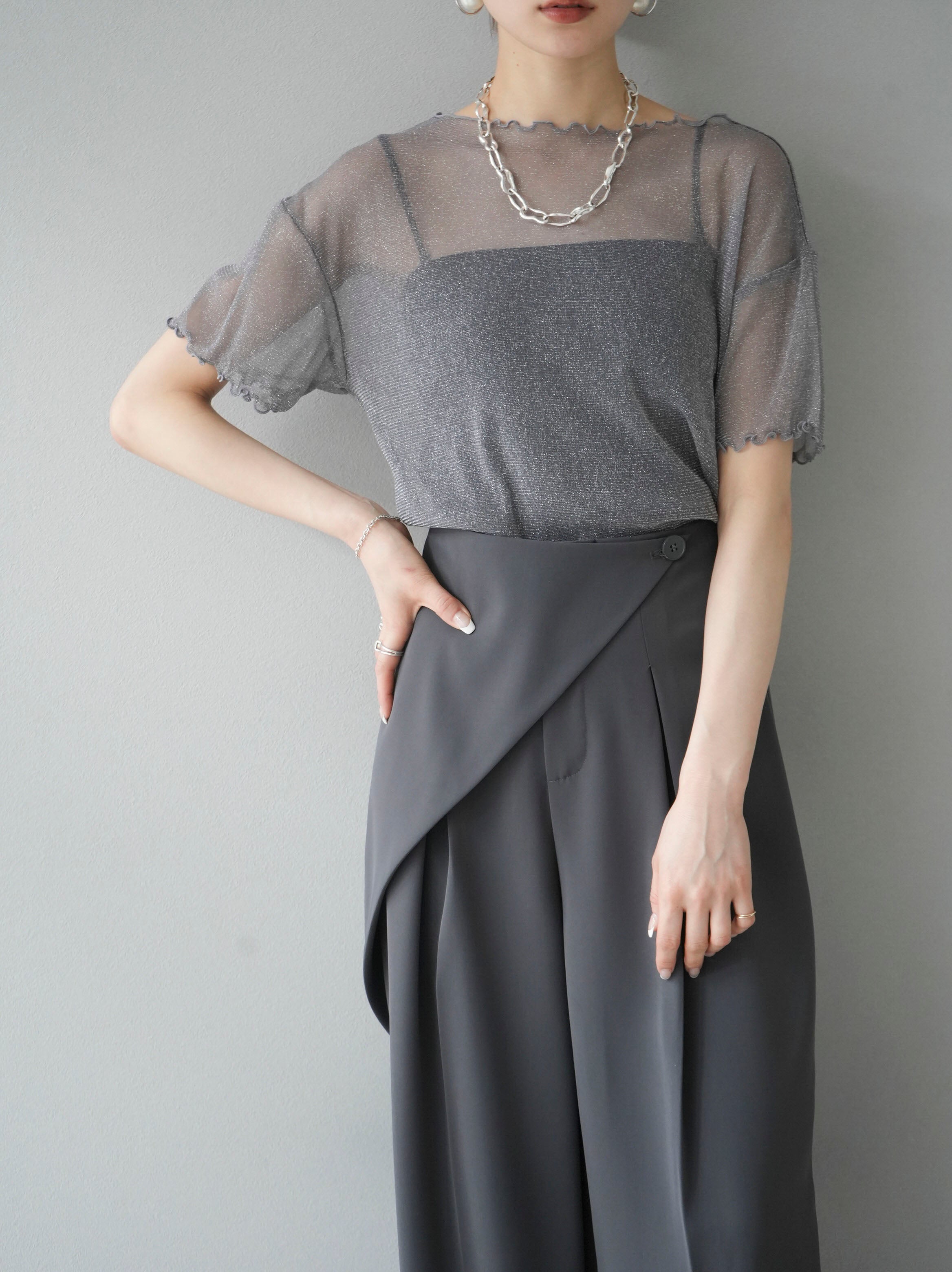 Pre-order] Glitter Sheer Mellow Tops/Charcoal – Lumier