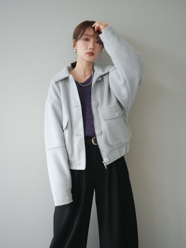 [予約]ウールライクフライトジャケット/blue