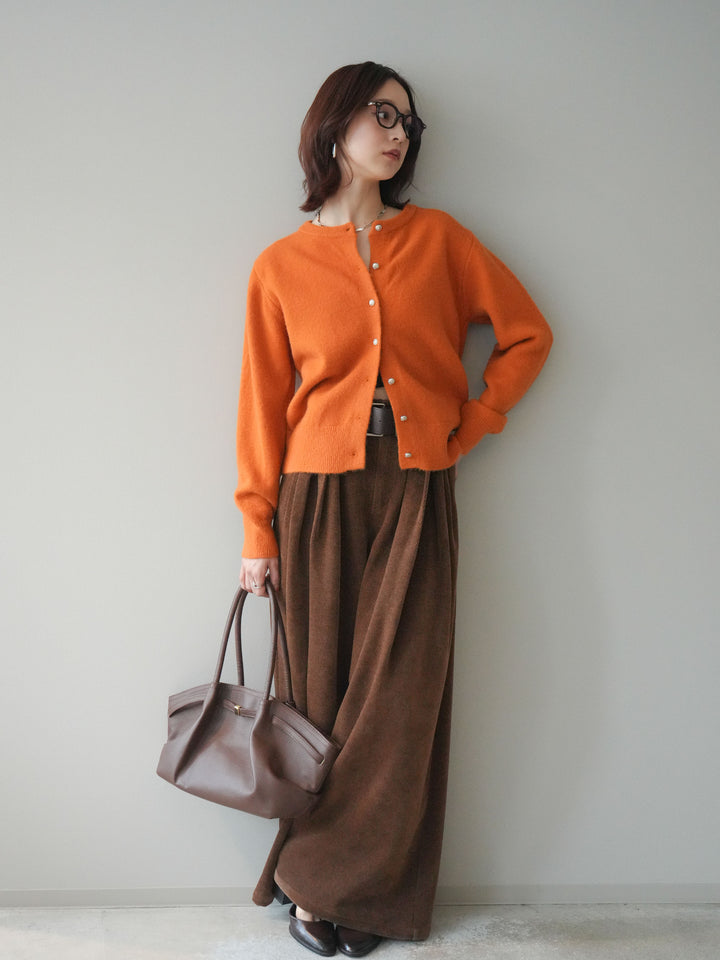 [予約]ベルトデザインループコールテンワイドパンツ(ベルト付き)/camel