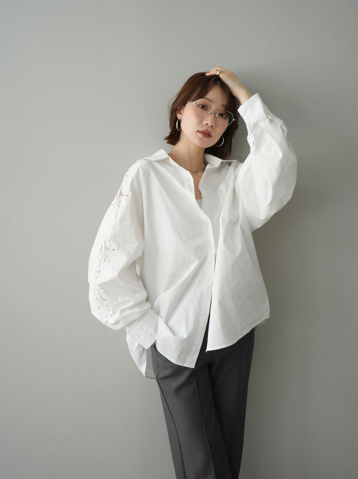 [SET]アームレースブロードシャツ+選べるアクセセット(2set)
