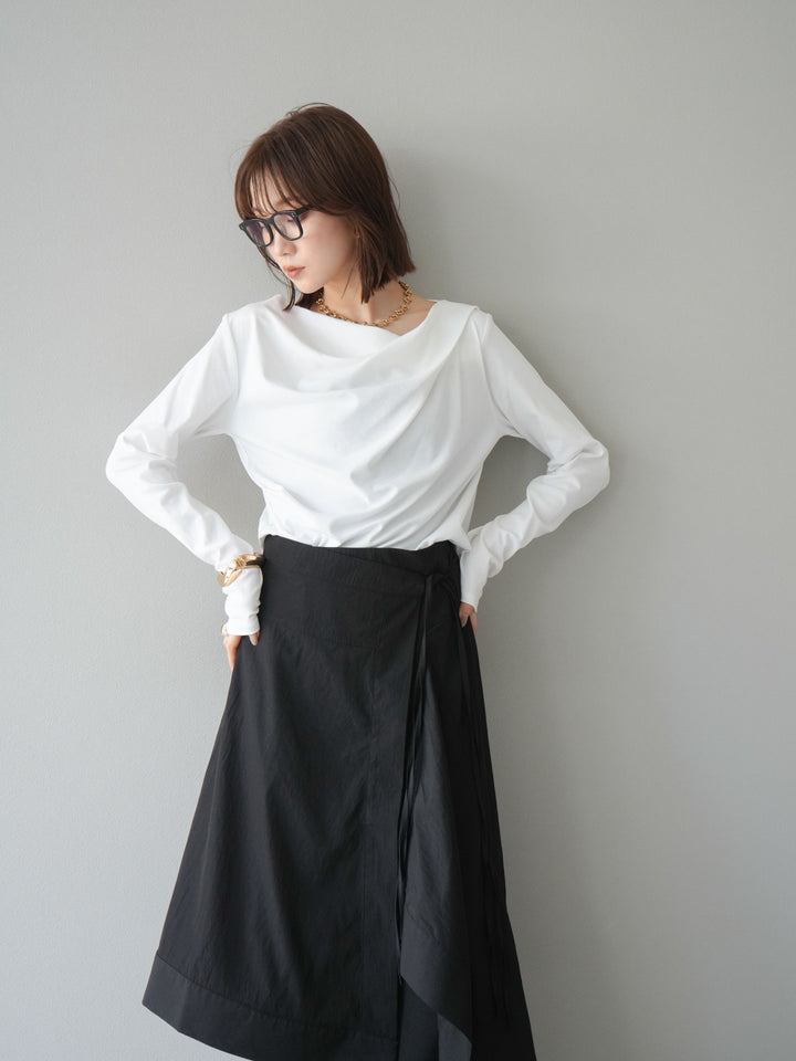 [予約]ドレープデザインカットソー/オフ