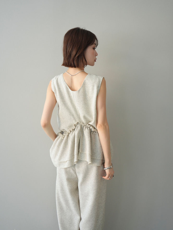 [SET]3WAYミックスツイードギャザーオールインワン+選べるアクセセット(2set)