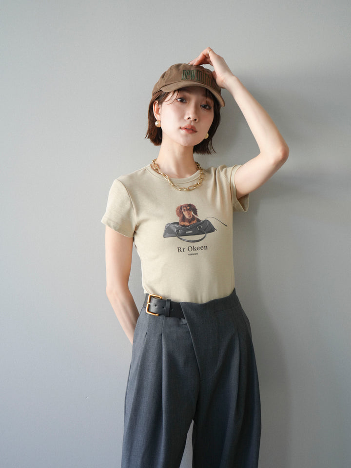 【預購】狗狗迷你T卹/米色