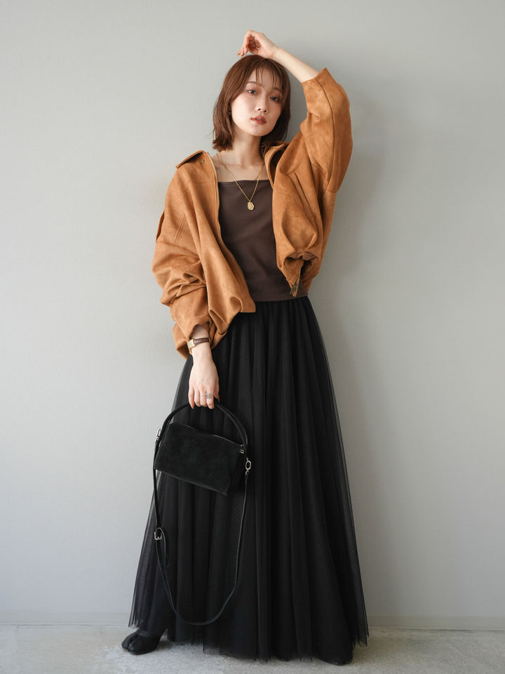 [予約]スウェードオーバーブルゾン/キャメル
