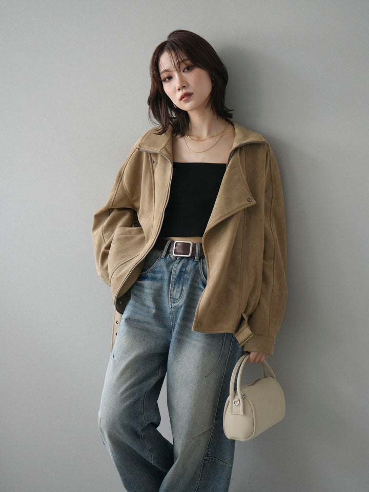 [予約]スエードライダースミドルジャケット/beige