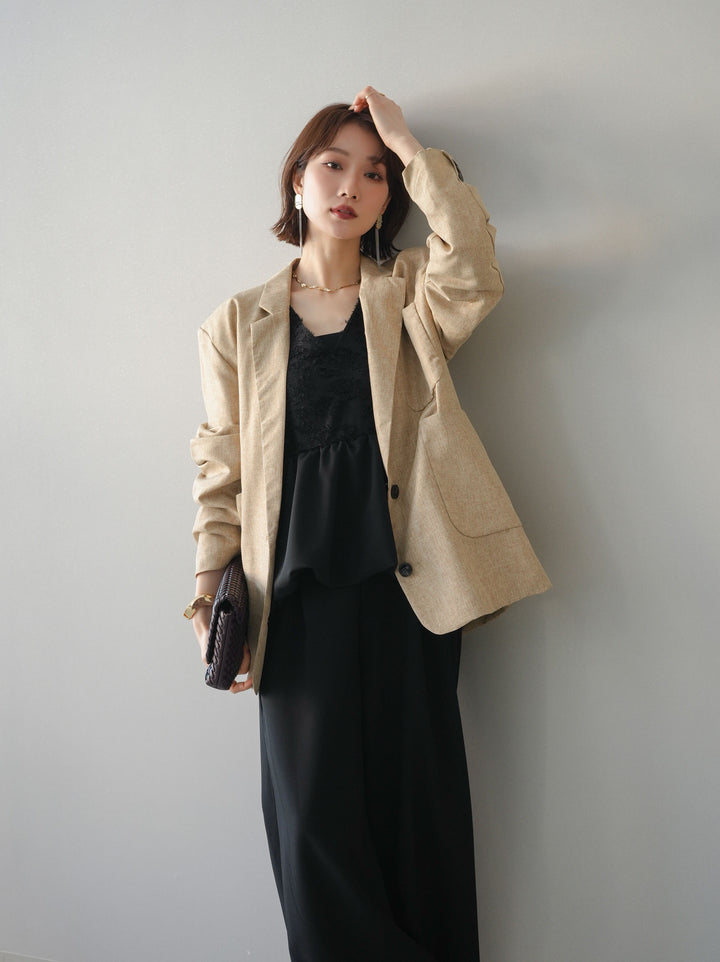 [SET]ジャガードレースぺプラムドッキングサロペット+選べるアクセセット(2set)