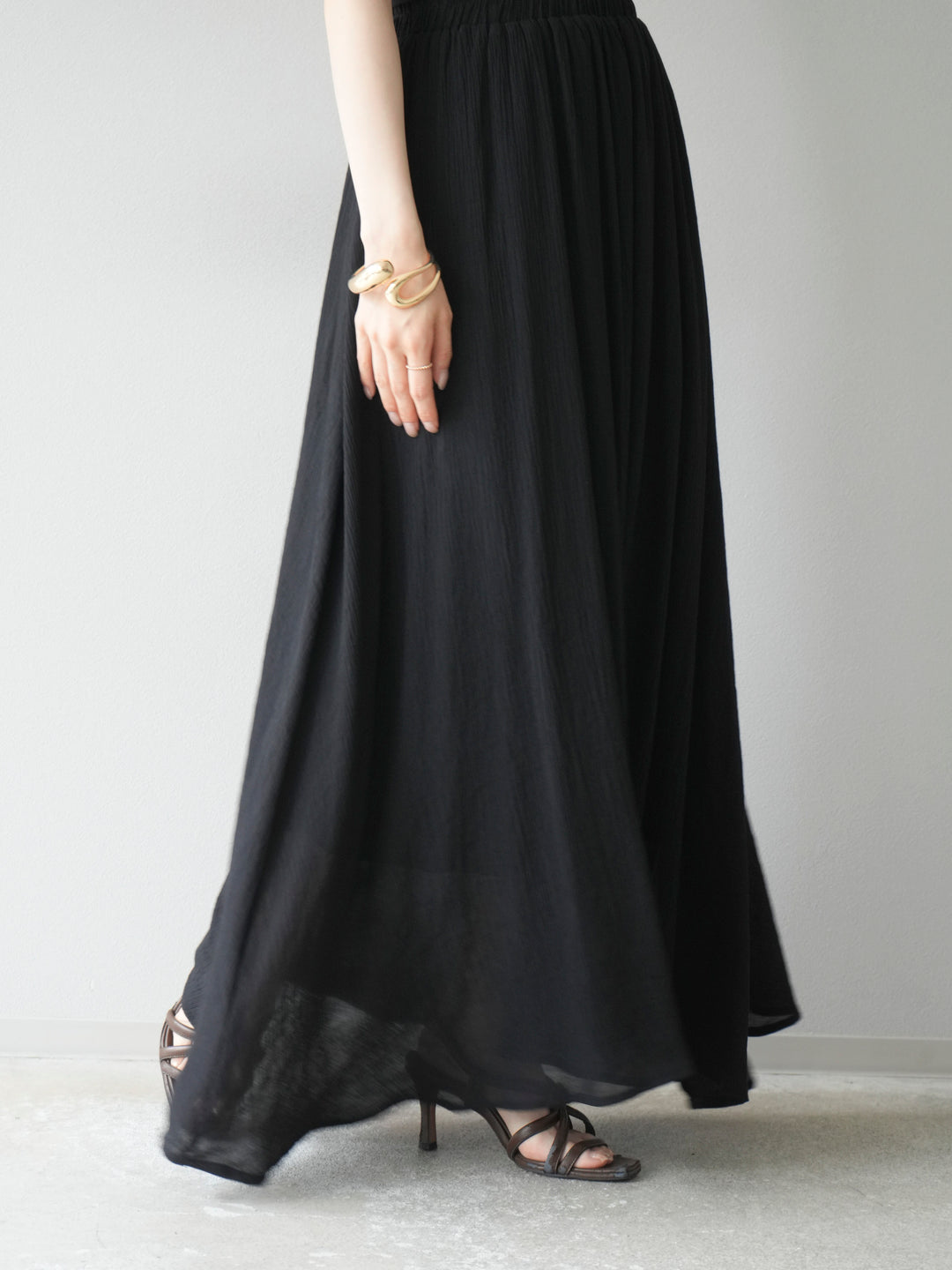 [SET]ビーズモチーフ楊柳ブラウス＆フレアスカートSET UP(2set)