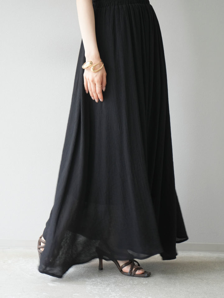 [SET]ビーズモチーフ楊柳ブラウス＆フレアスカートSET UP(2set)