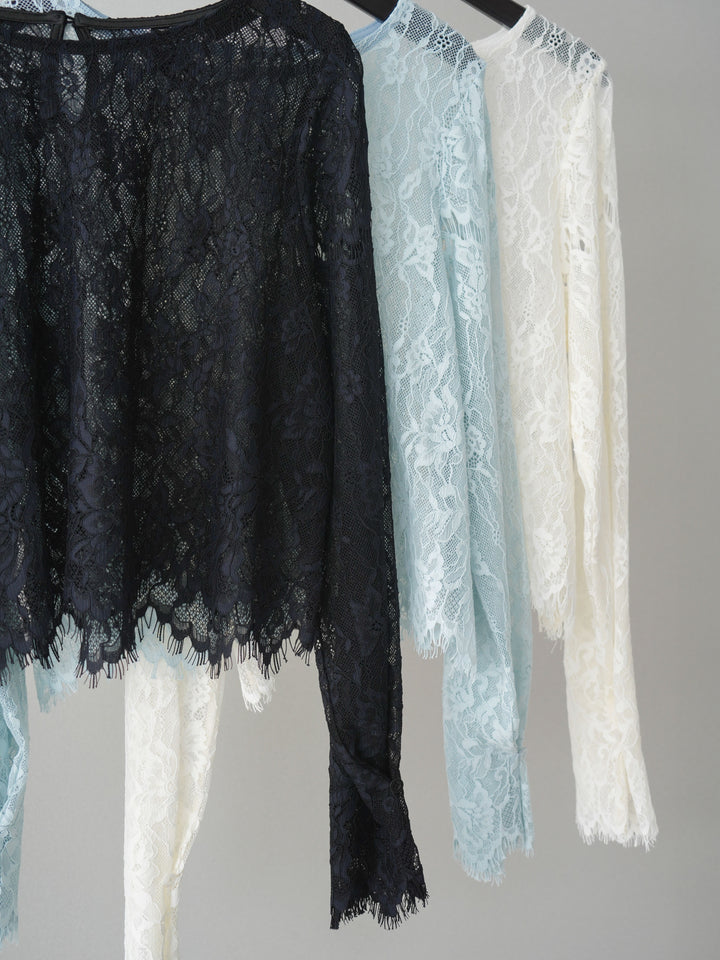 [SET]2WAYスリーブレーストップス+デニム切替スウェットパンツ(2set)