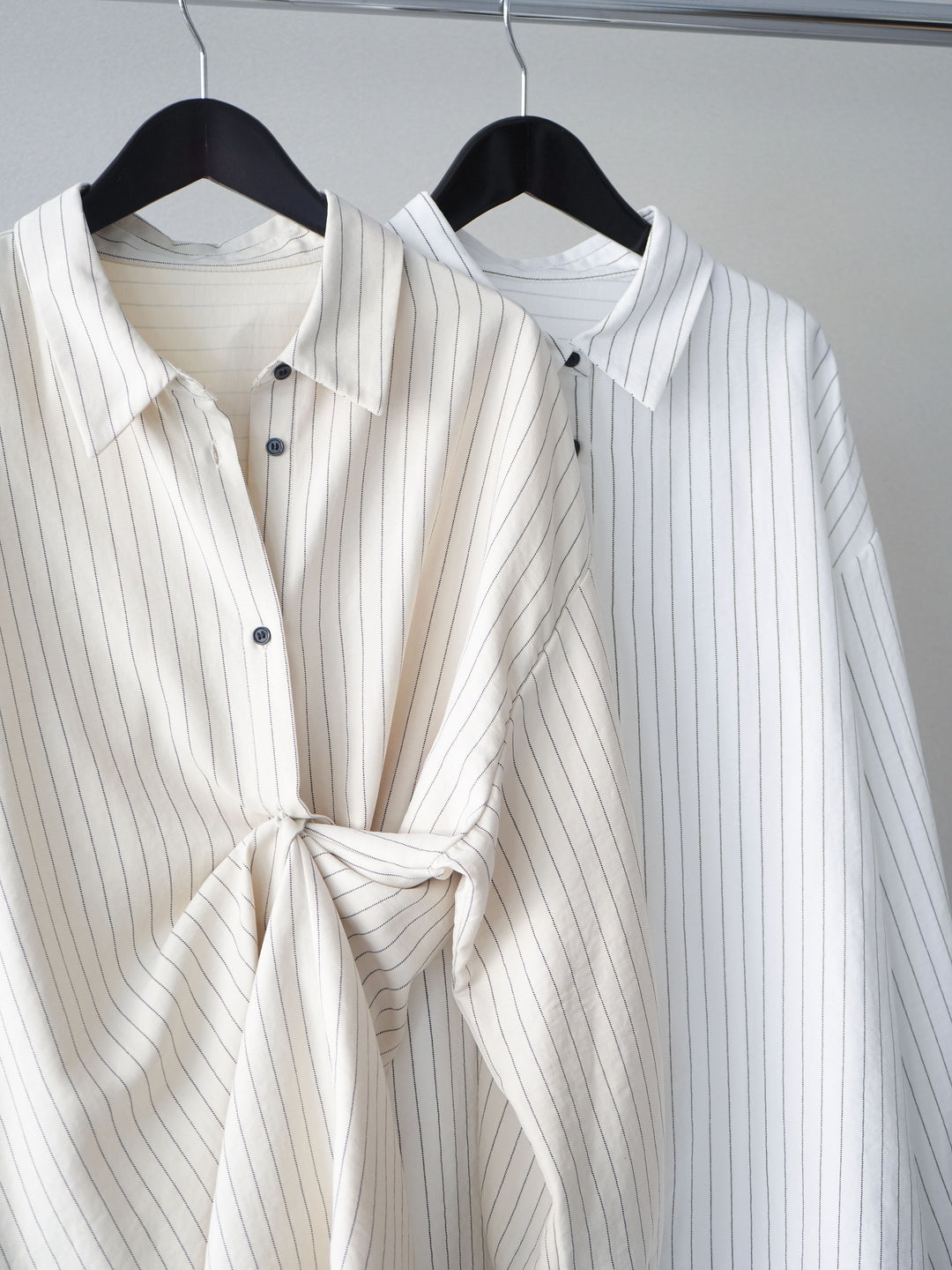 [SET]2WAYカシュクールストライプブラウス+スウェットフレアロングスカート(2set)