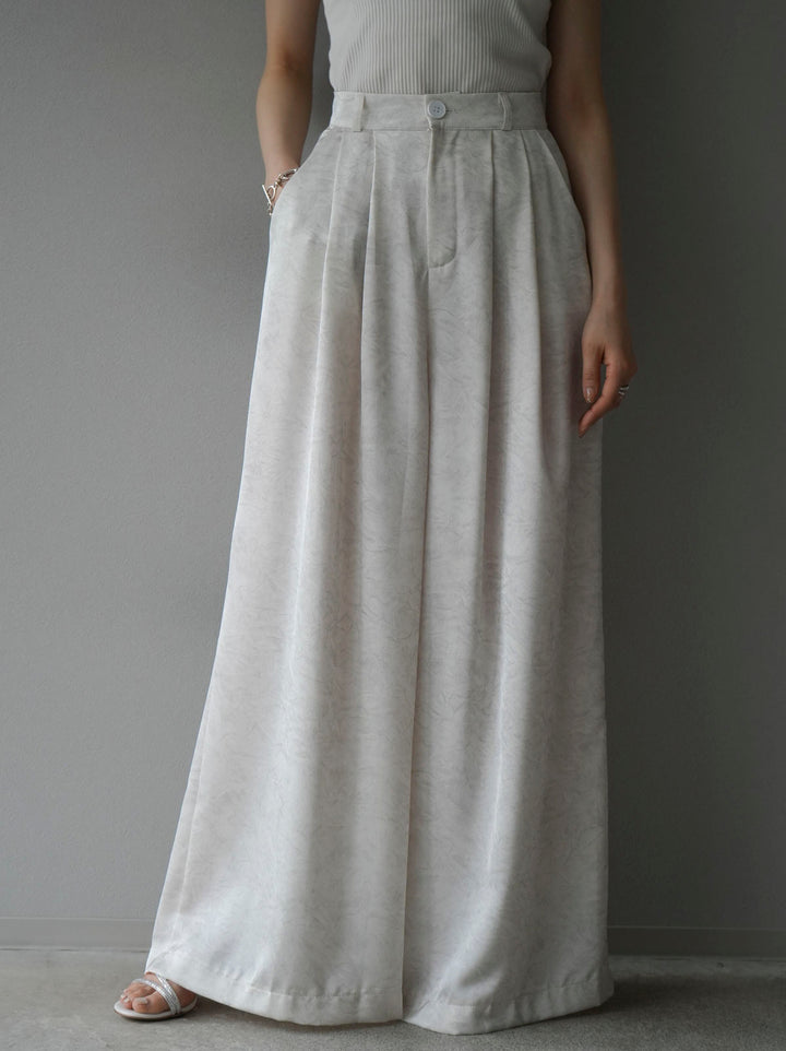 [Pre-order] 2-tuck nuanced satin wide pants/ivory