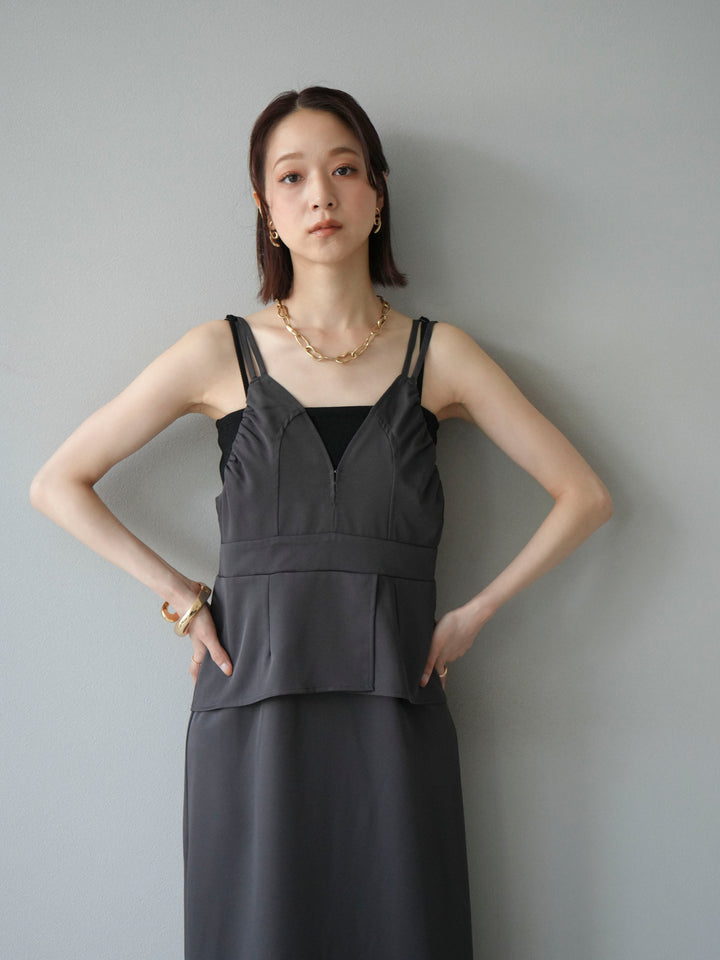 [予約]ビスチェデザインキャミワンピース/グレー