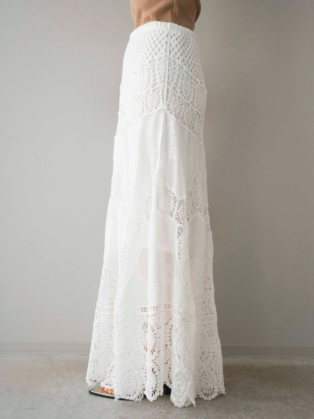 [預購] 鉤針長裙/白色