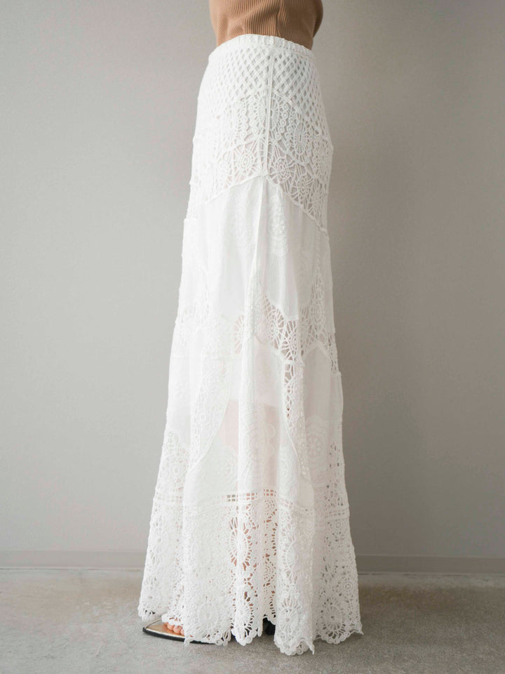 [預購] 鉤針長裙/白色