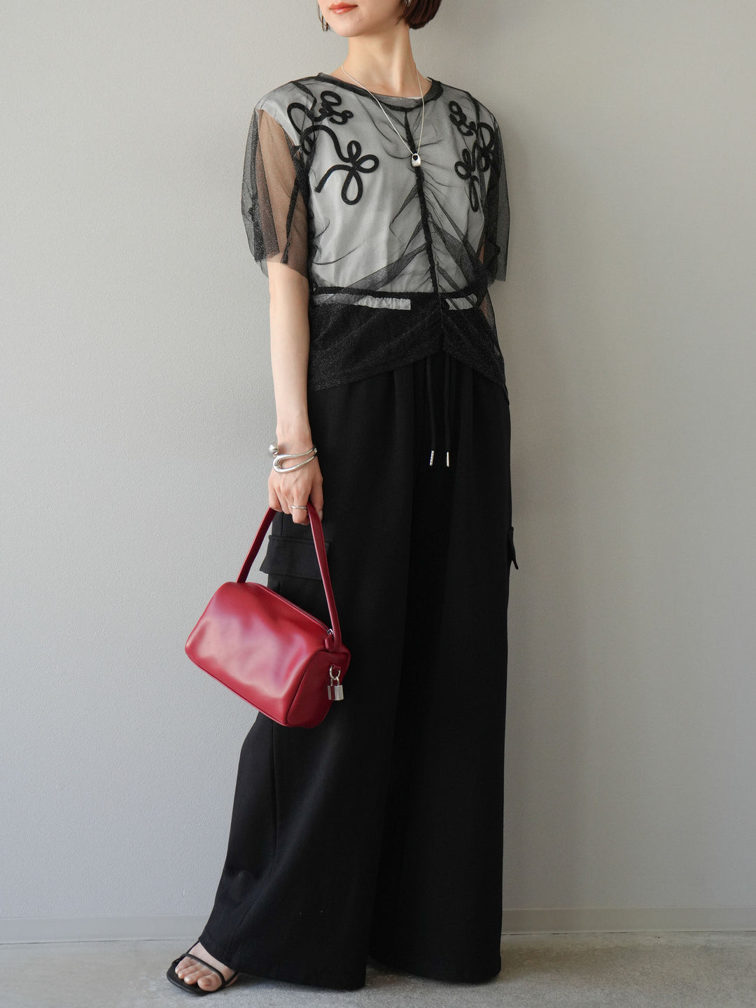 【預購】腰部側袋運動褲/黑色