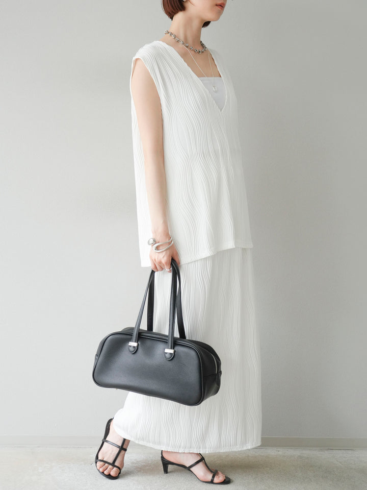 [SET]ウェーブパイピングタイトスカート+ウェーブパイピングタイトスカート(2set)