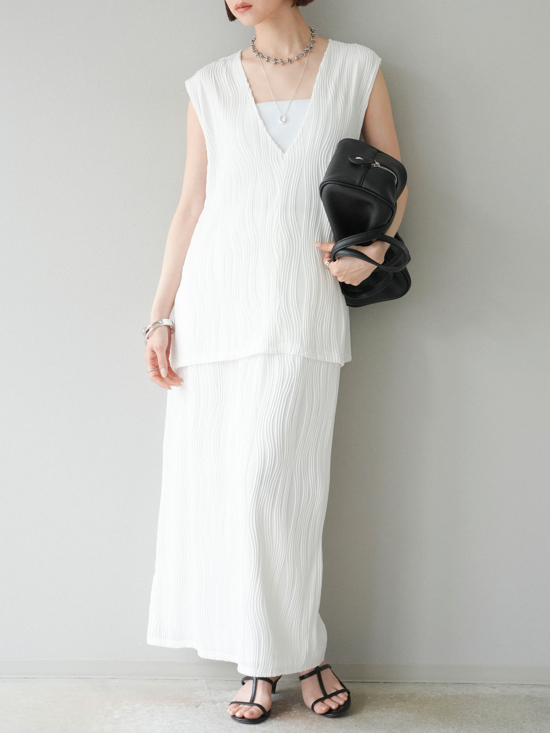 [予約]ウェーブパイピングタイトスカート/オフ