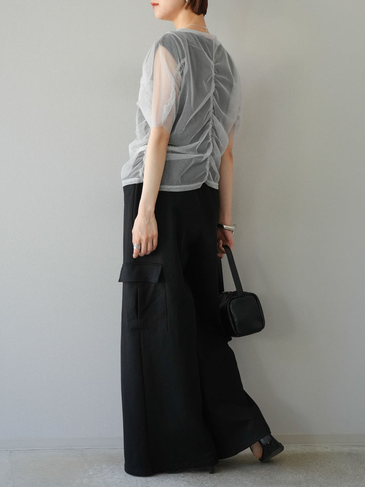 【預購】腰部側袋運動褲/黑色