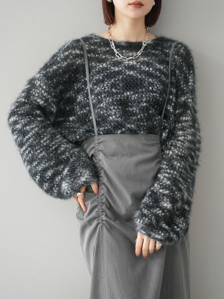 【預購】褶皺吊帶裙/炭灰