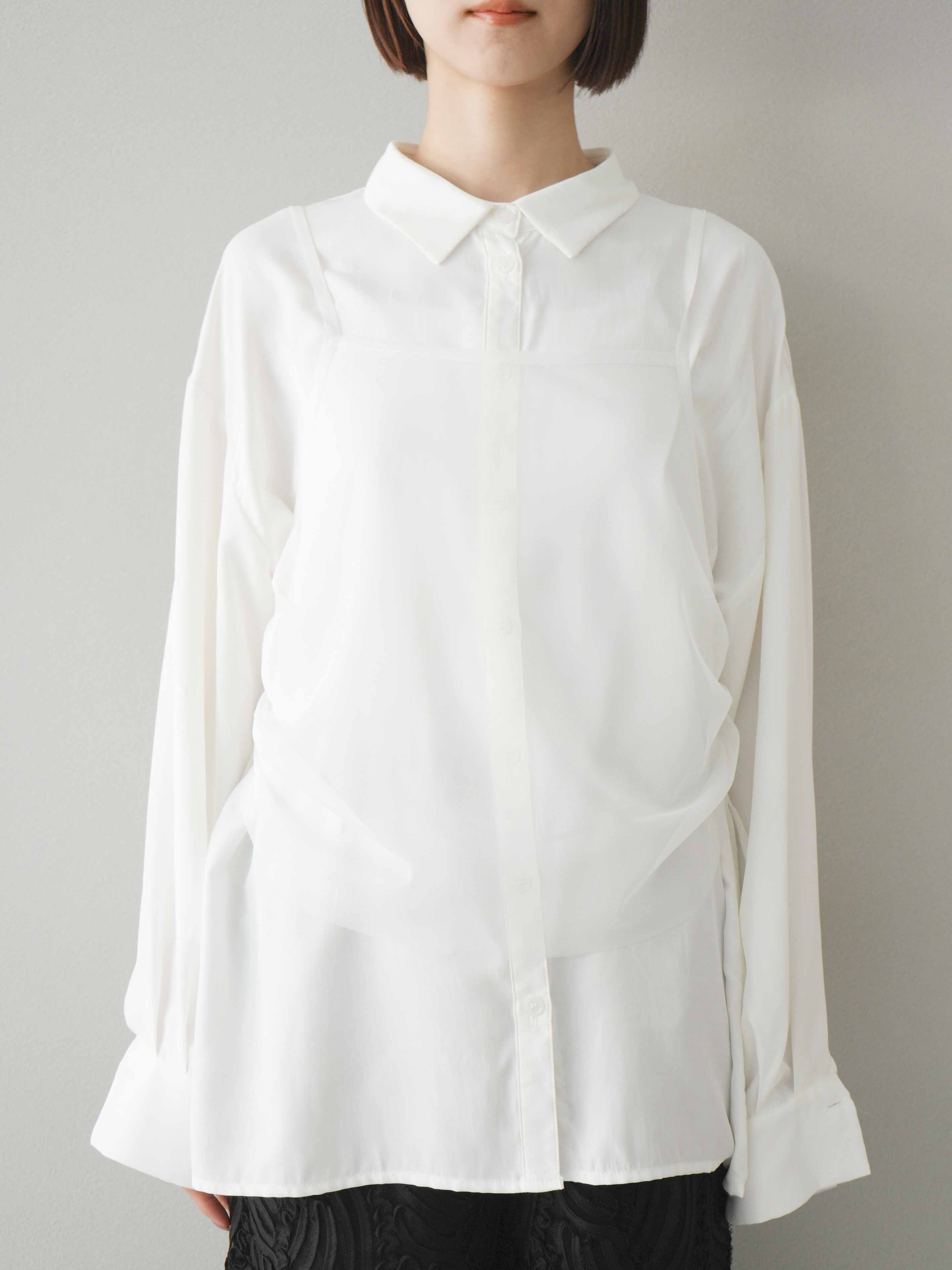 予約]チュールビスチェアンサンブルシャツ/ホワイト – Lumier