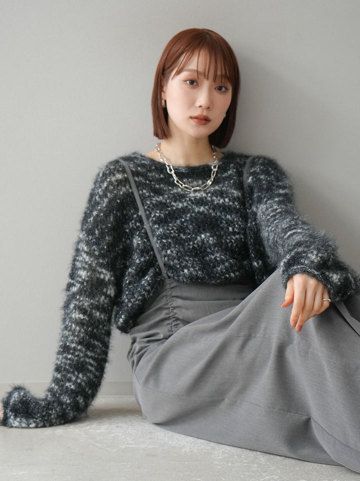 【預購】褶皺吊帶裙/炭灰