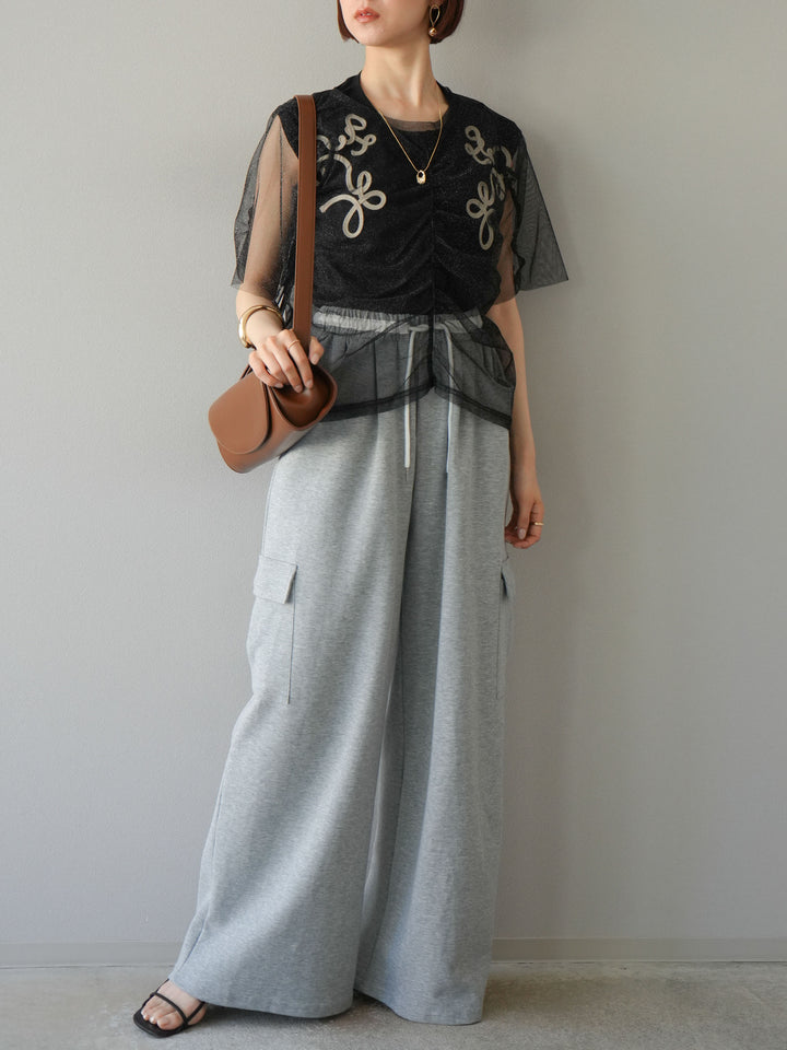 [SET]ウエストラインサイドポケットスウェットパンツ+ウエストラインサイドポケットスウェットパンツ(2set)