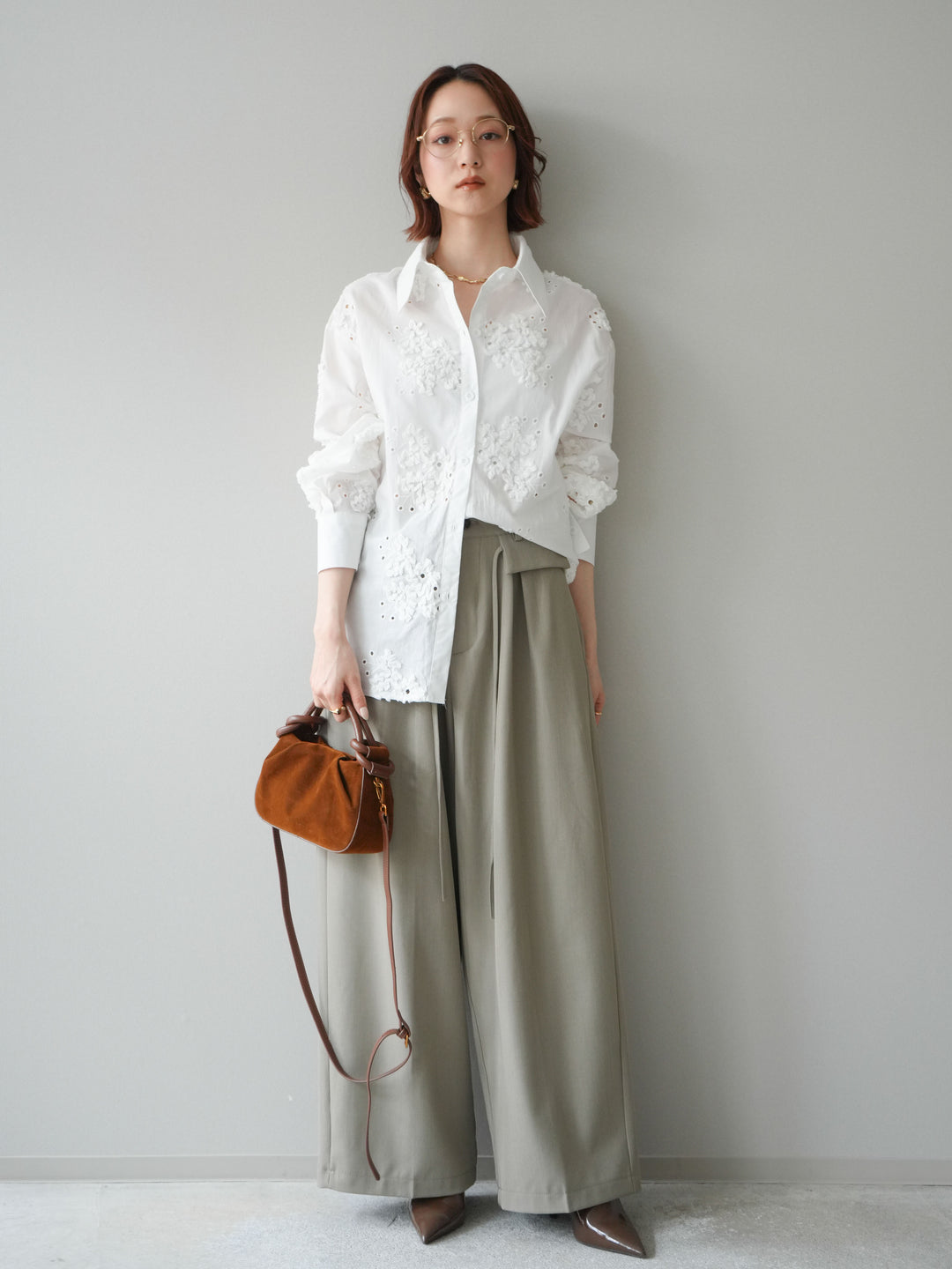 [予約]ドロストデザインワイドスラックス/gray