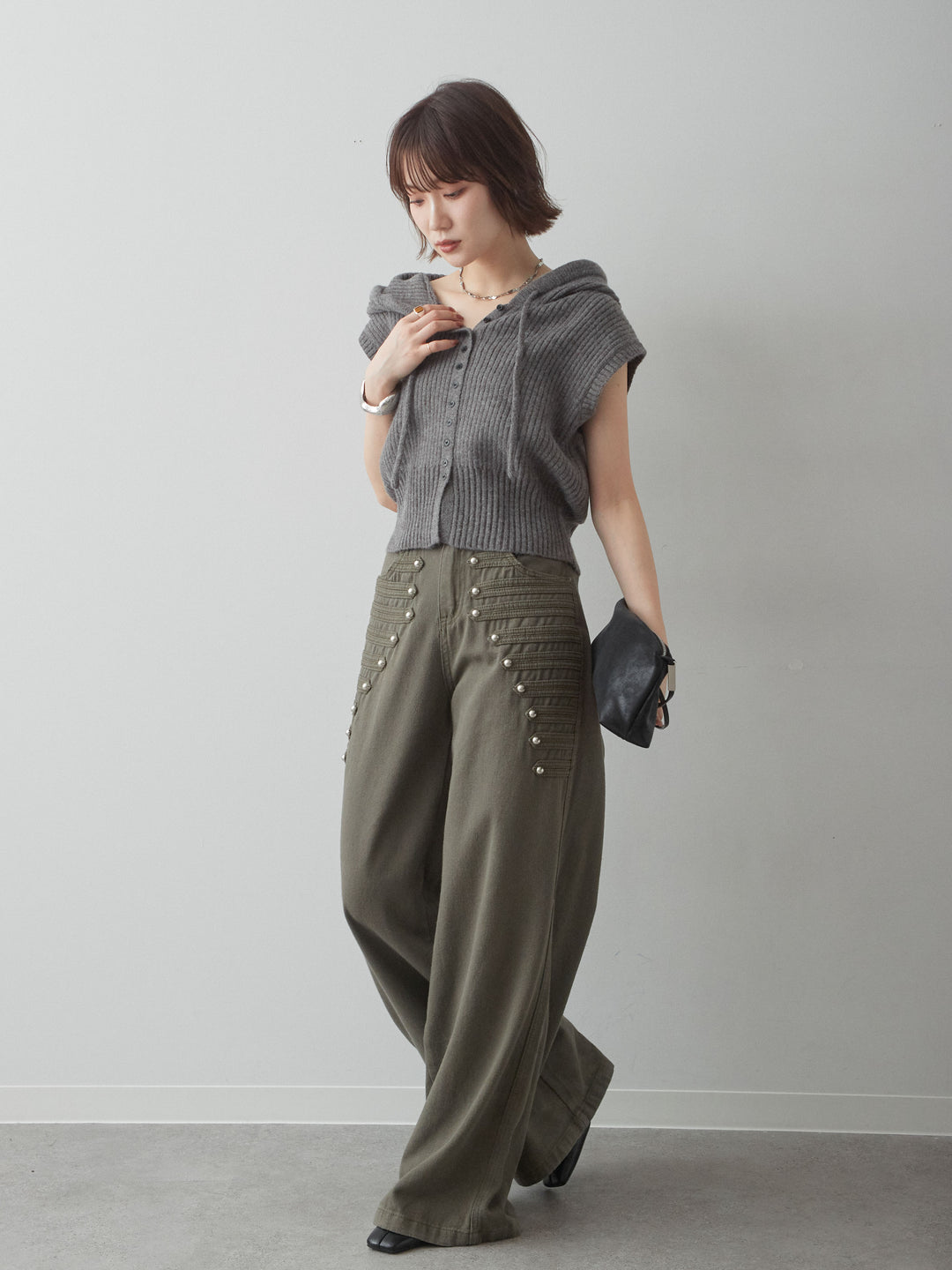 [予約]ナポレオンワイドストレートパンツ/khaki