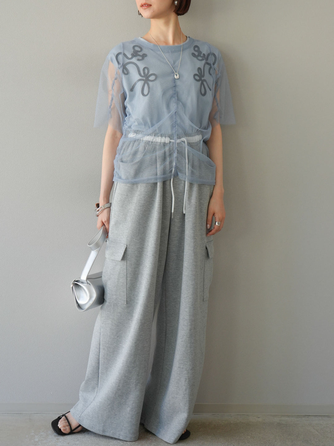 [SET]ウエストラインサイドポケットスウェットパンツ+ウエストラインサイドポケットスウェットパンツ(2set)