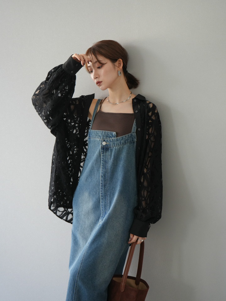 【預購】不對稱牛仔洋裝/藍色