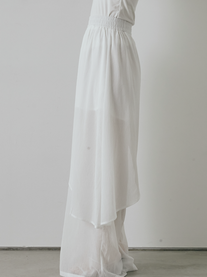 [予約]シアーワッシャーラップデザインパンツ/ホワイト