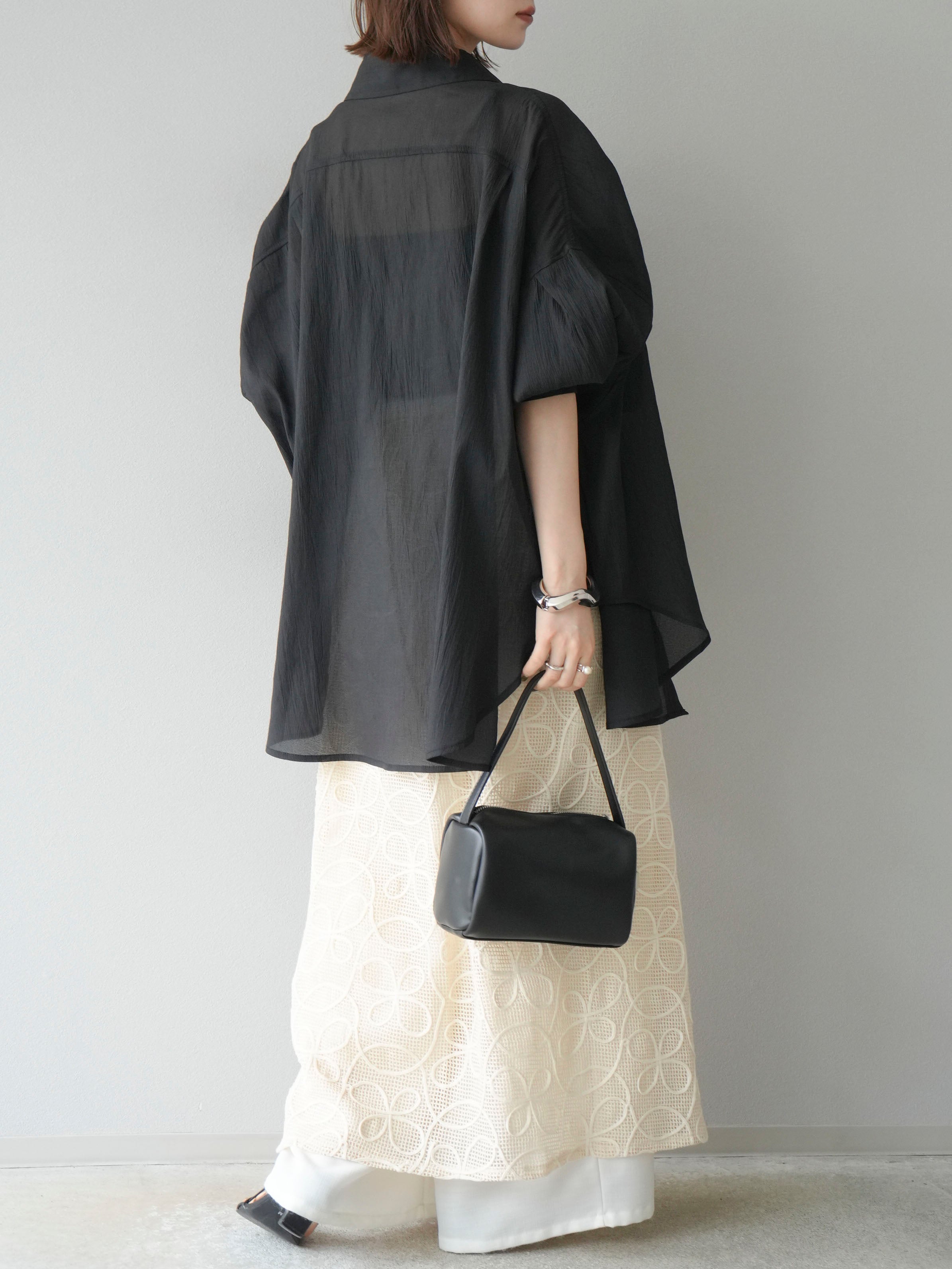 予約]メッシュコード刺繍ラップスカート/アイボリー – Lumier