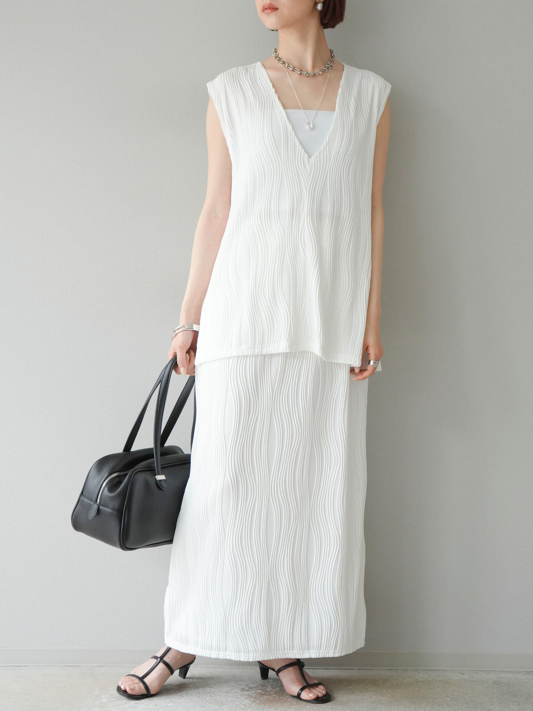 [予約]ウェーブパイピングタイトスカート/オフ