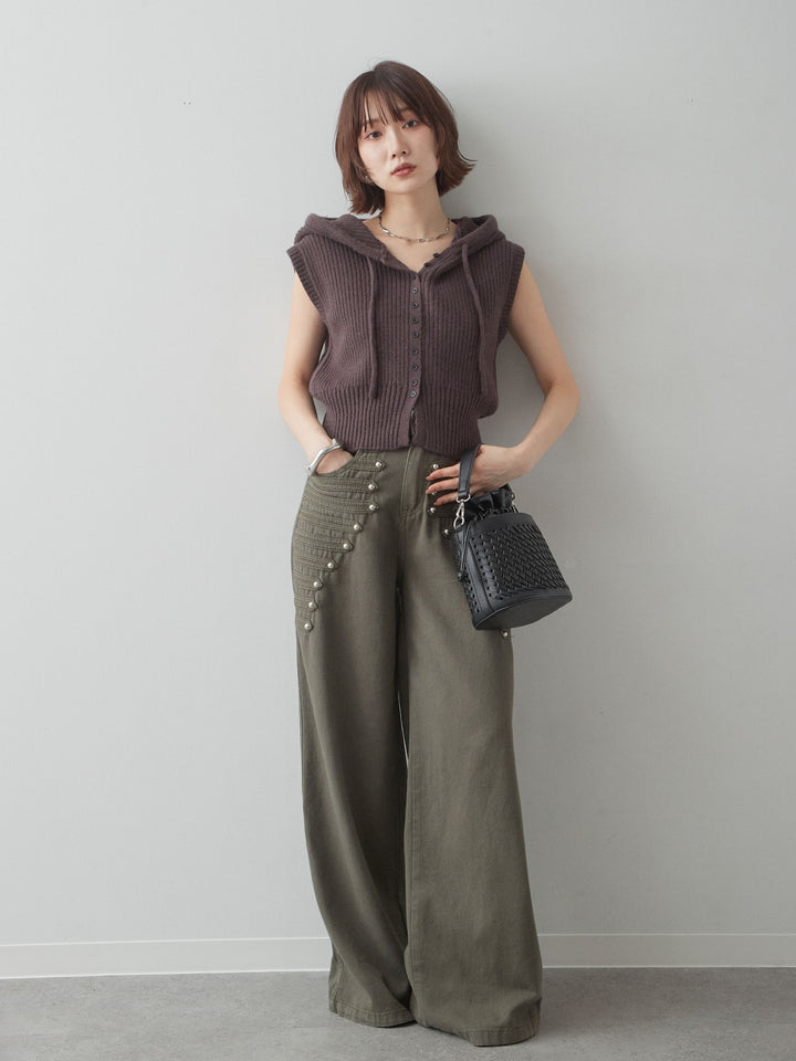 [予約]ナポレオンワイドストレートパンツ/khaki