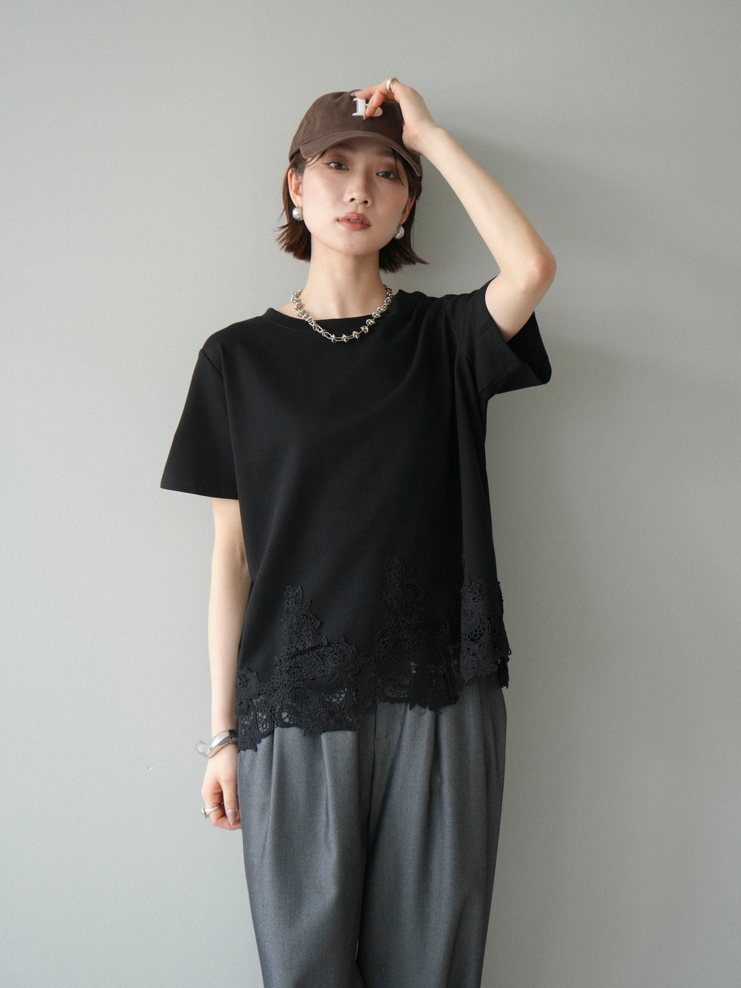[予約]レースコンビボックスTEE/black