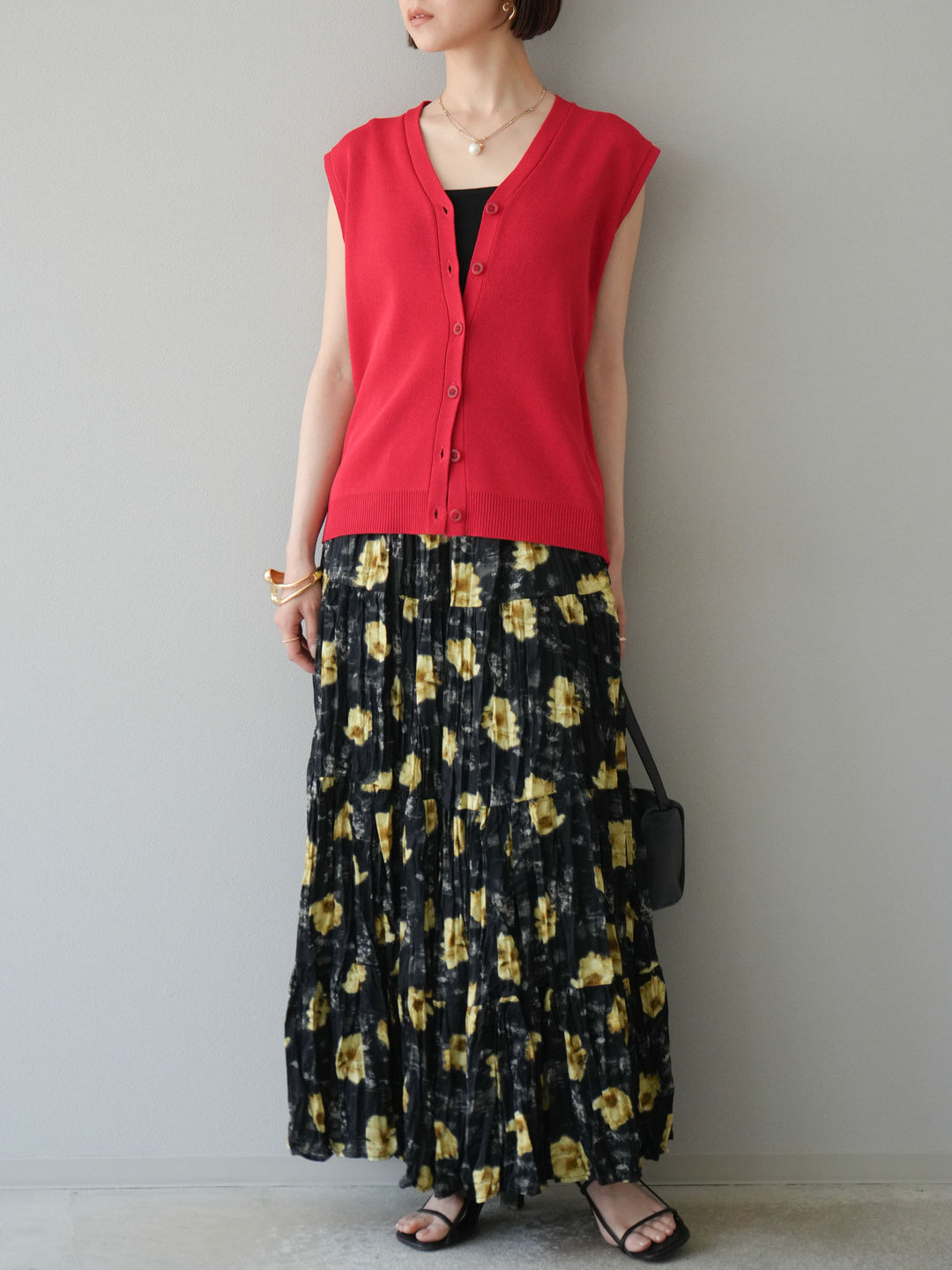 [SET]フラワーワッシャーロングスカート+フラワーワッシャーロングスカート(2set)