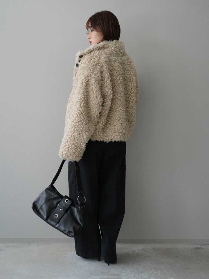 [SET]プードルファーミドルスタンドブルゾン+コットンツイルカーブパンツ(2set)