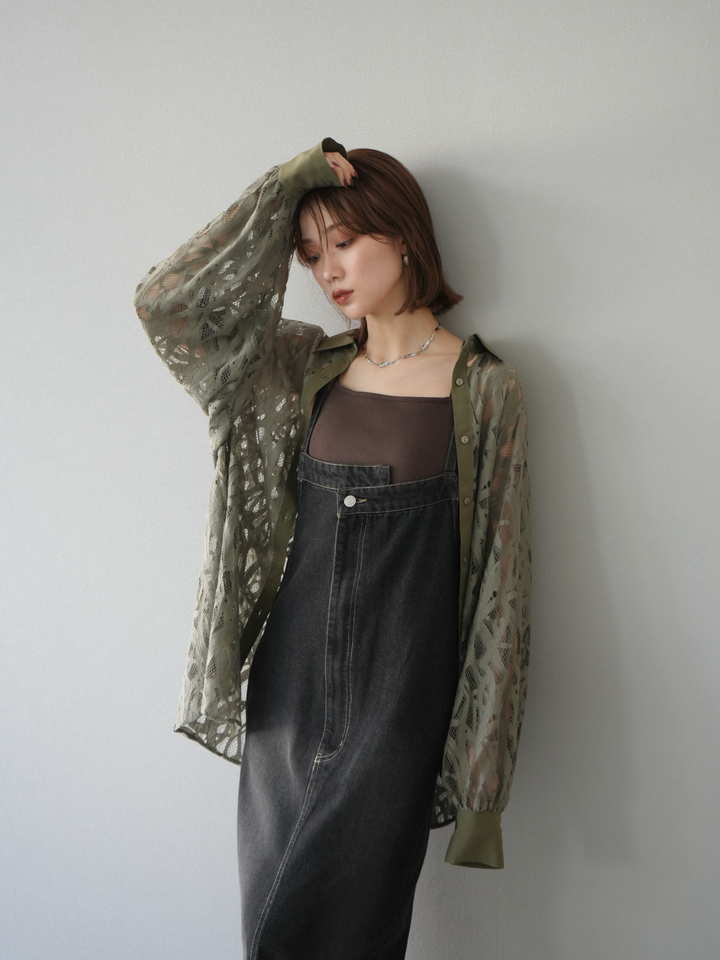 【預購】不對稱牛仔洋裝/黑色