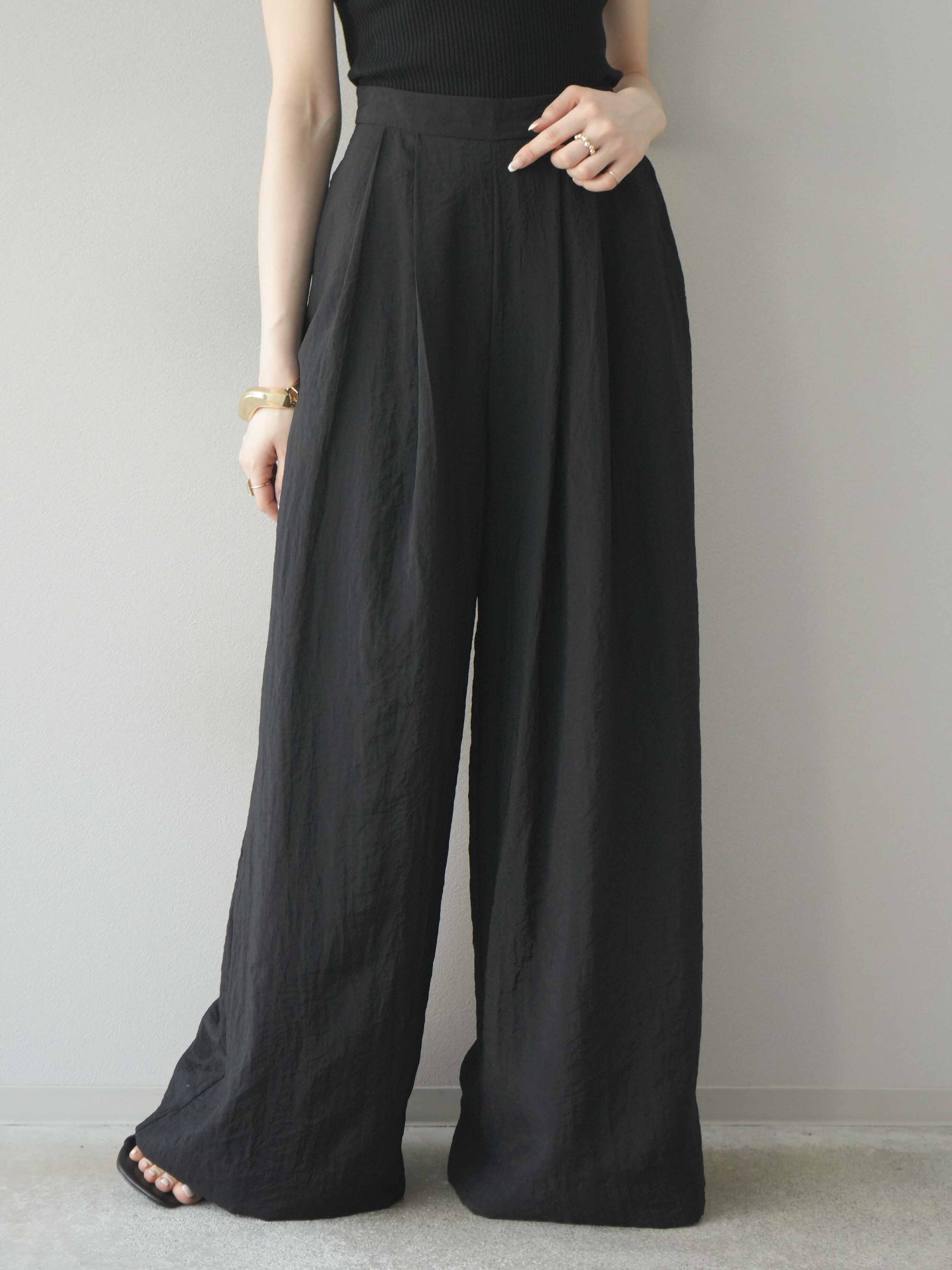 予約]シアータックワイドパンツ/ブラック – Lumier
