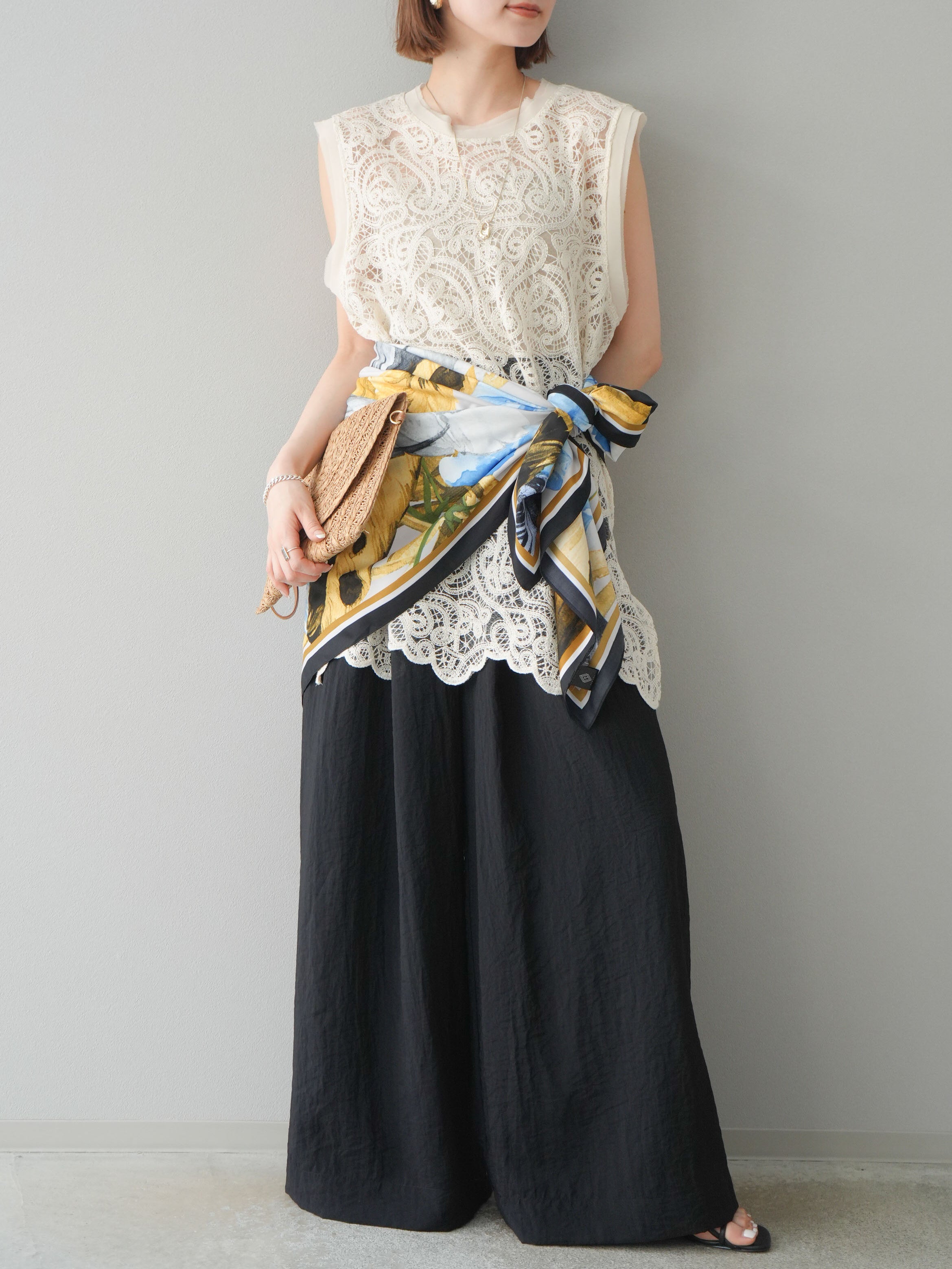 予約]シアータックワイドパンツ/ブラック – Lumier