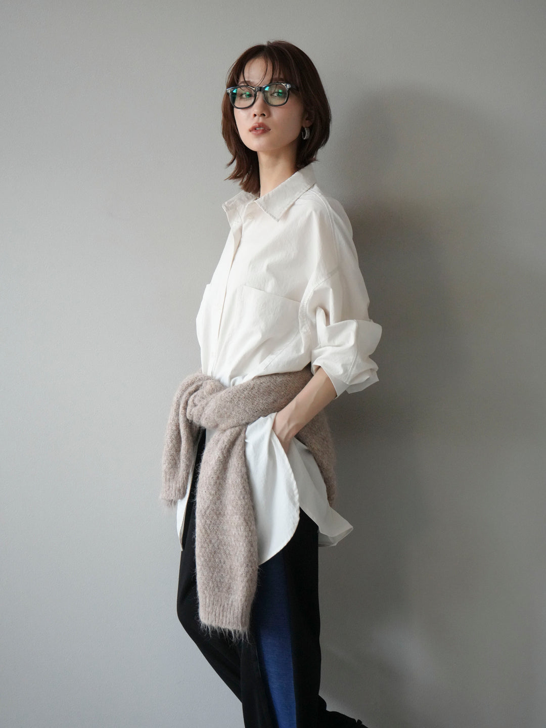 [予約]コットンライクオーバーシャツ/オフ