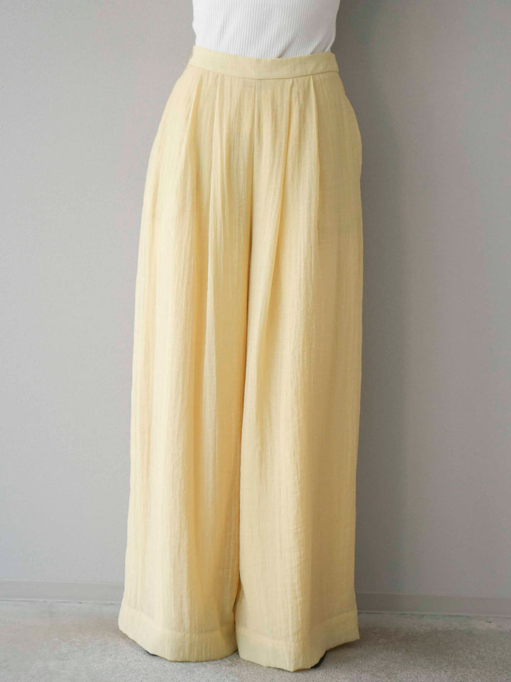 [予約]シアータックワイドパンツ/イエロー