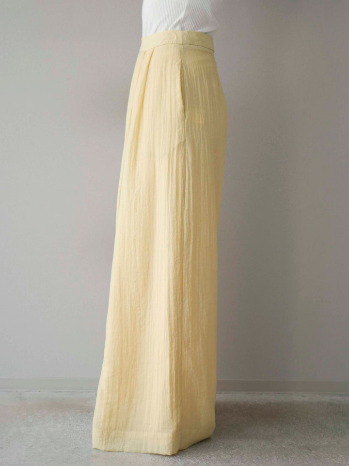 [予約]シアータックワイドパンツ/イエロー