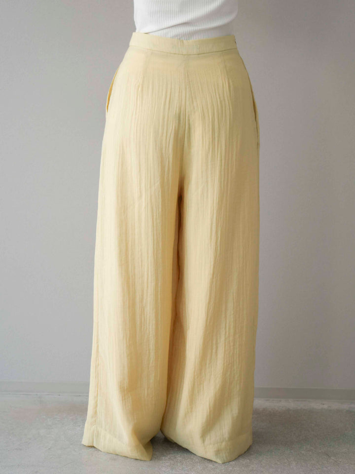 [予約]シアータックワイドパンツ/イエロー