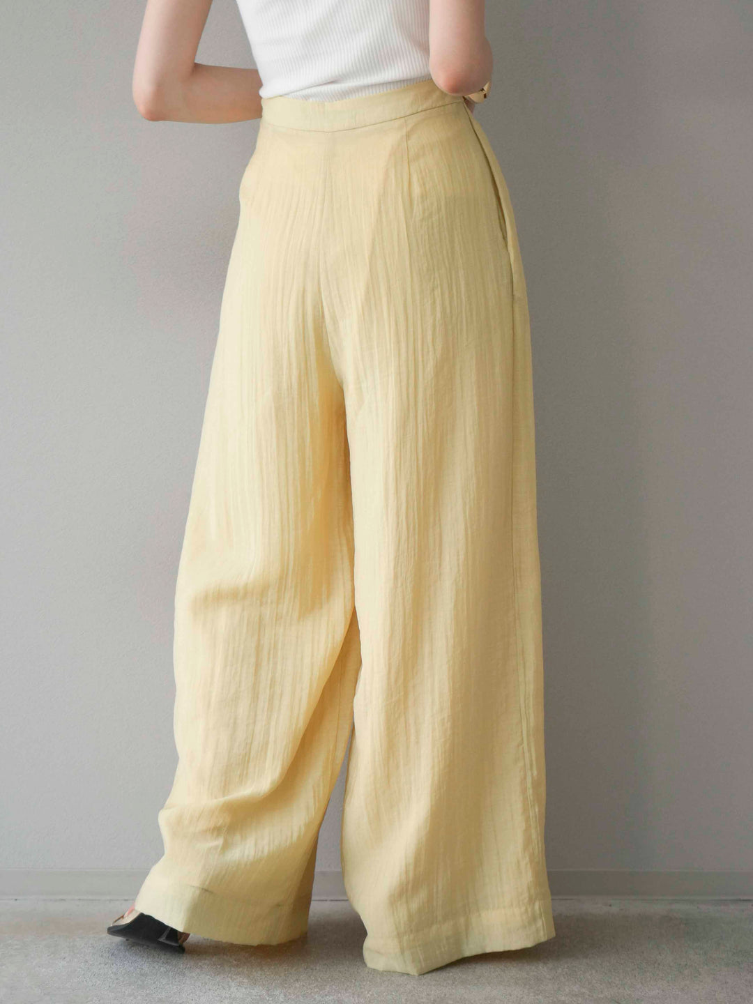 [予約]シアータックワイドパンツ/イエロー