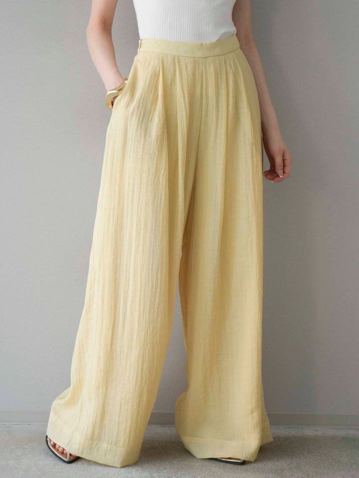 [予約]シアータックワイドパンツ/イエロー