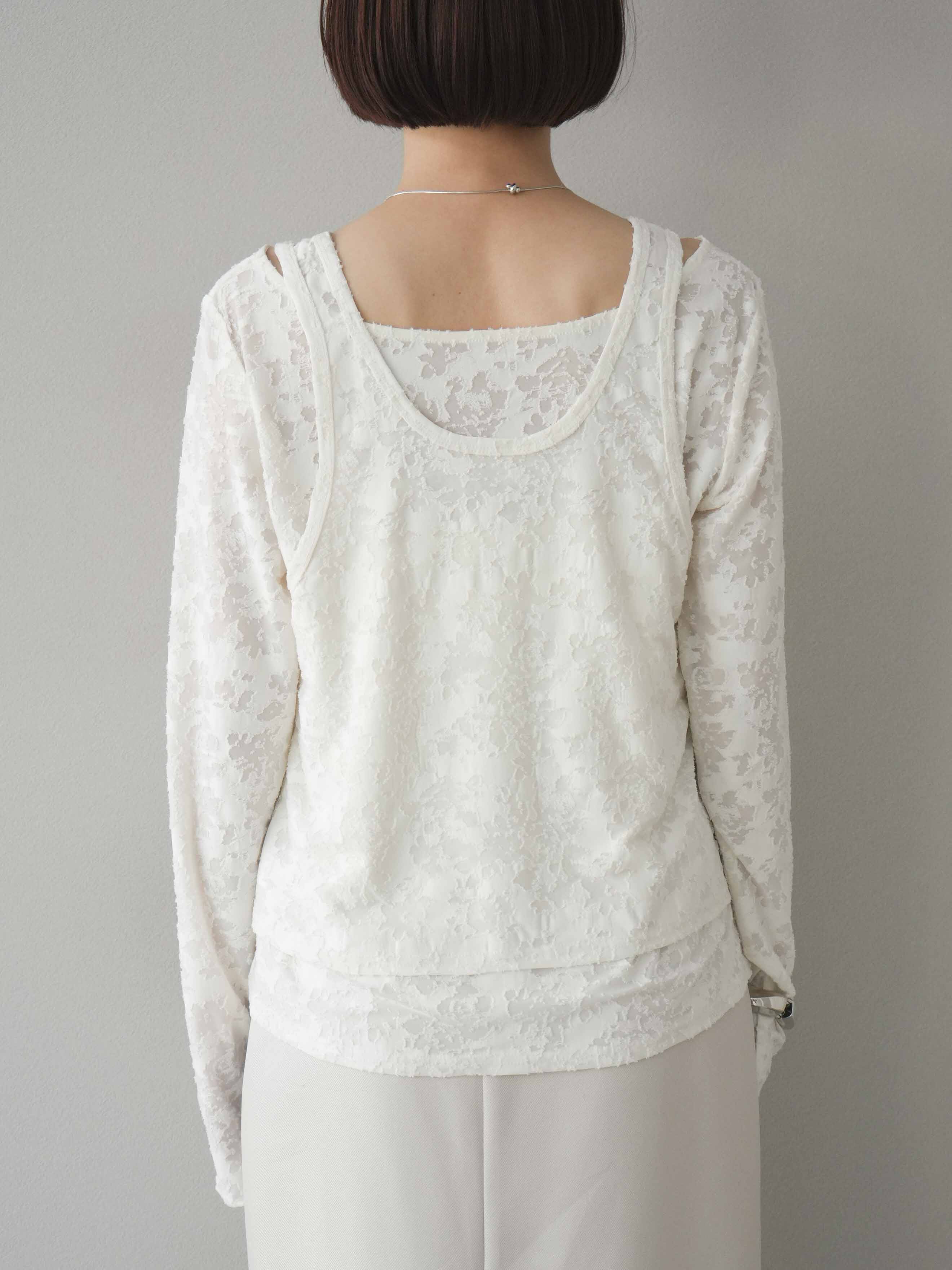 予約]レイヤードシアージャガードトップス/アイボリー – Lumier